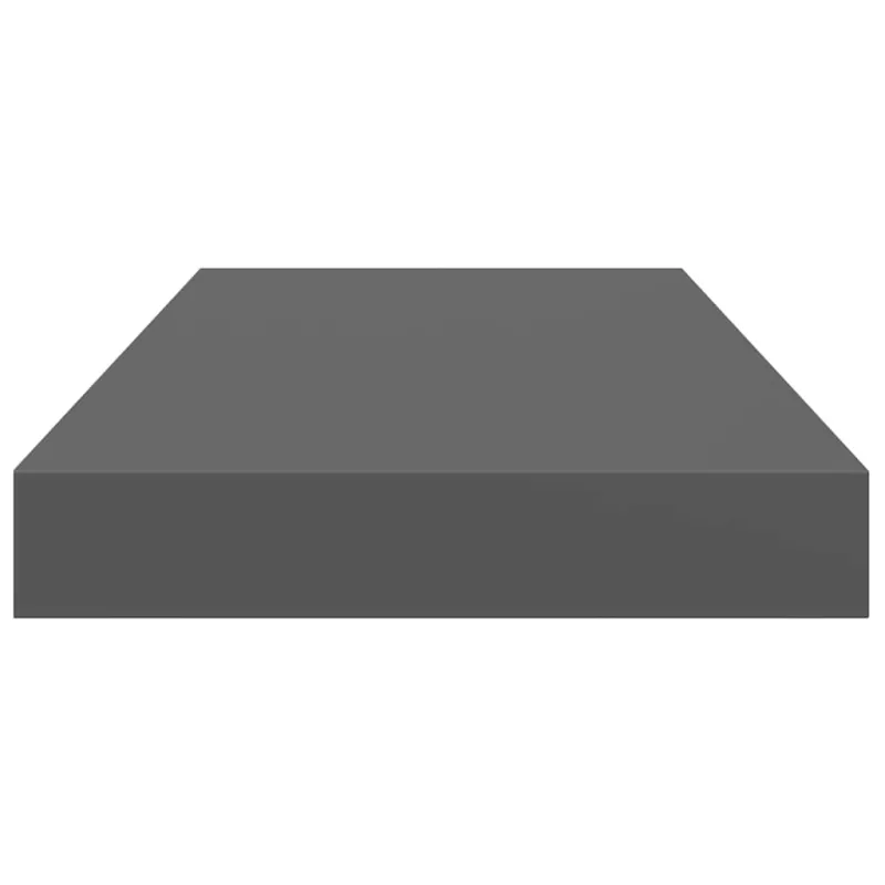 Pakabinamos sieninės lentynos, 4vnt., pilkos, 50x23x3,8cm, MDF