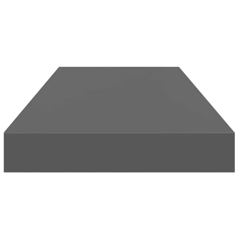 Pakabinama sieninė lentyna, pilka, 60x23,5x3,8cm, MDF, blizgi