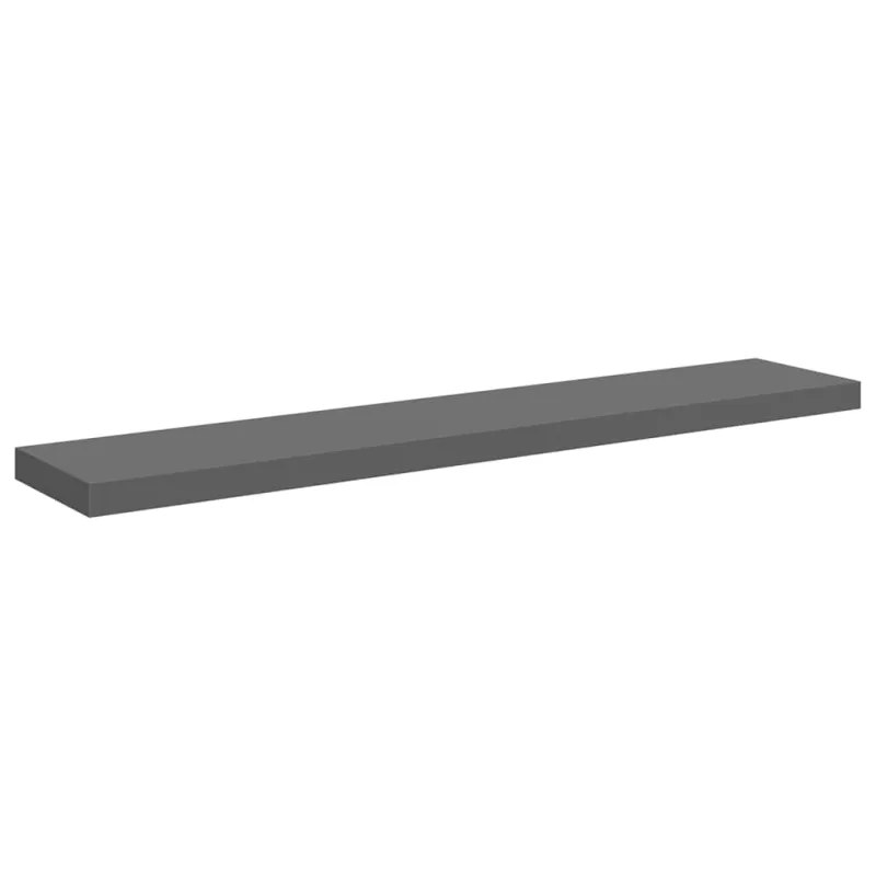 Pakabinamos lentynos, 2vnt., pilkos, 120x23,5x3,8cm, MDF