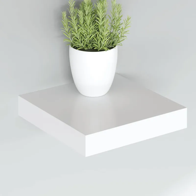 Pakabinamos lentynos, 4vnt., baltos, 23x23,5x3,8cm, MDF