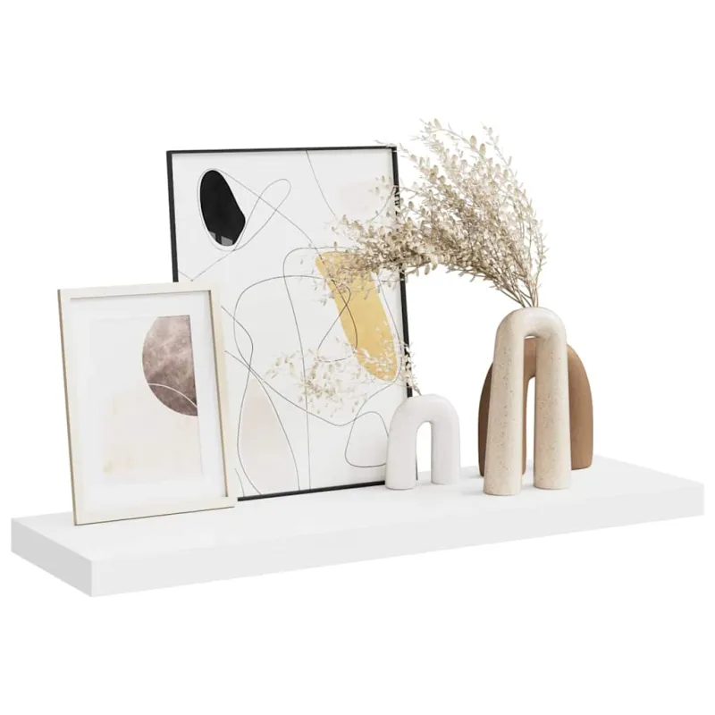 Pakabinama sieninė lentyna, balta, 80x23,5x3,8cm, MDF
