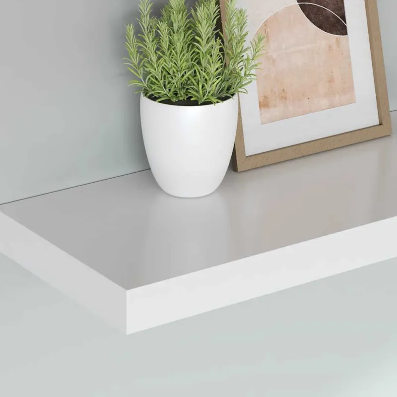 Pakabinamos lentynos, 4vnt., baltos, 80x23,5x3,8cm, MDF