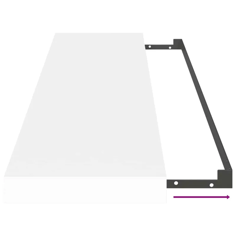 Pakabinamos lentynos, 4vnt., baltos, 90x23,5x3,8cm, MDF