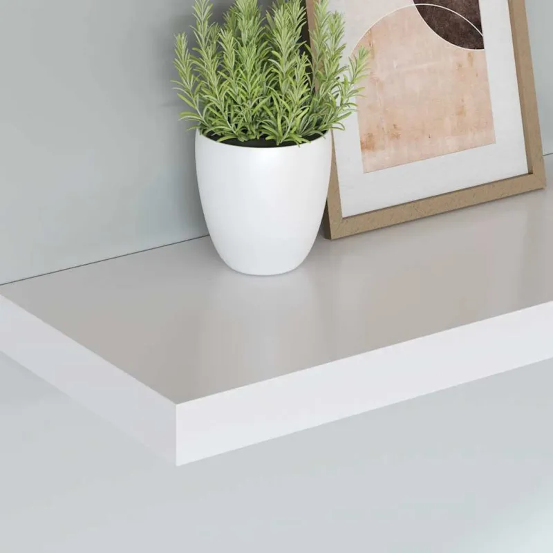 Pakabinamos lentynos, 2vnt., baltos, 120x23,5x3,8cm, MDF