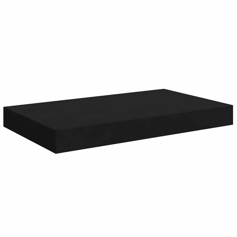 Pakabinamos sieninės lentynos, 2vnt., juodos, 40x23x3,8cm, MDF