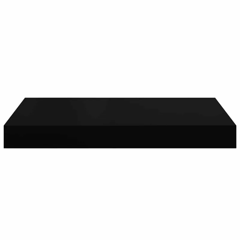 Pakabinamos sieninės lentynos, 2vnt., juodos, 40x23x3,8cm, MDF