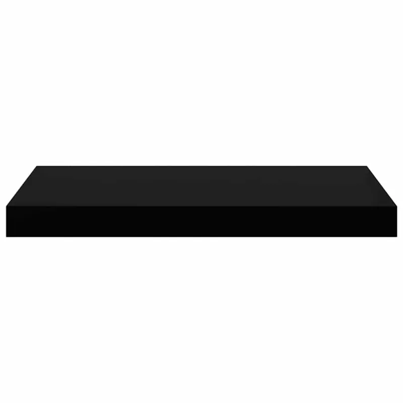 Pakabinamos sieninės lentynos, 4vnt., juodos, 50x23x3,8cm, MDF