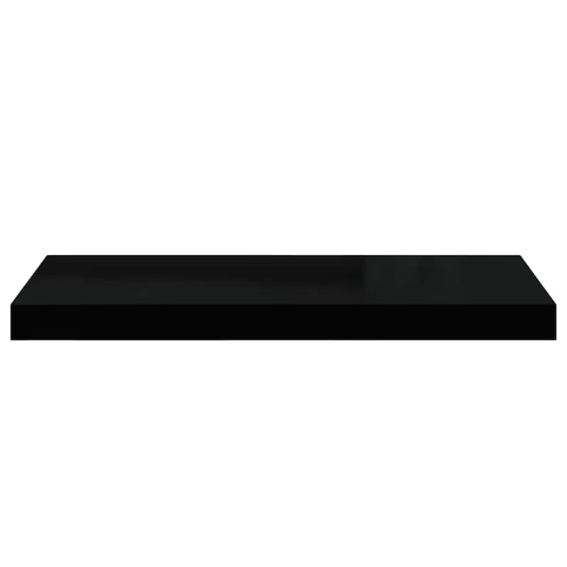 Pakabinamos lentynos, 2vnt., juodos, 60x23,5x3,8cm, MDF