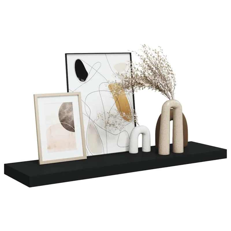 Pakabinama sieninė lentyna, juodos spalvos, 90x23,5x3,8cm, MDF