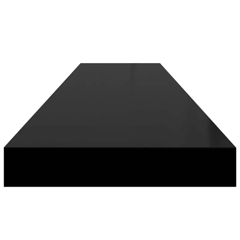 Pakabinamos lentynos, 2vnt., juodos, 120x23,5x3,8cm, MDF