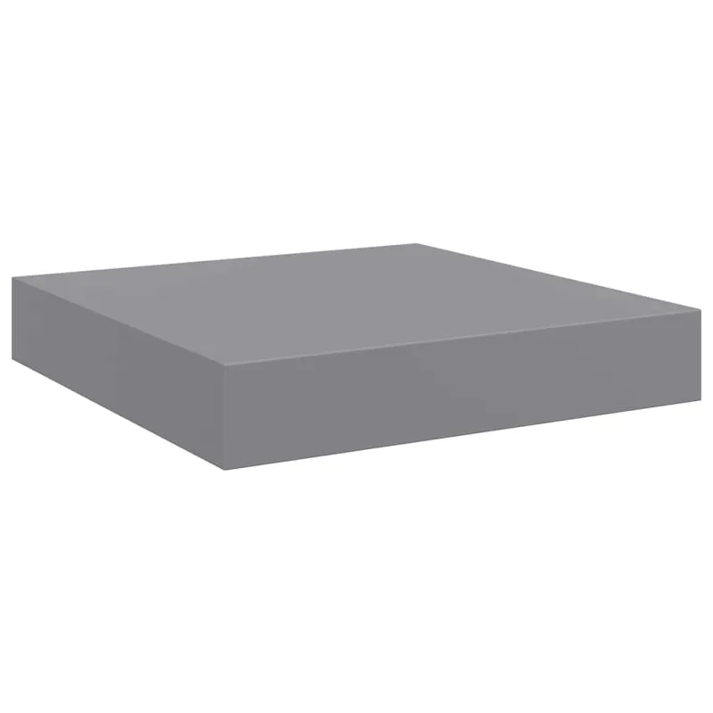 Pakabinamos lentynos, 4vnt., pilkos, 23x23,5x3,8cm, MDF