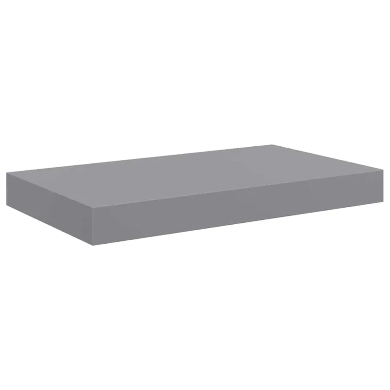 Pakabinamos sieninės lentynos, 4vnt., pilkos, 40x23x3,8cm, MDF