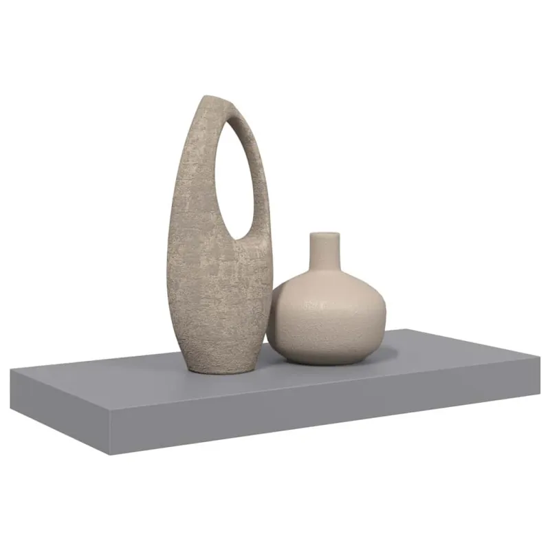 Pakabinama sieninė lentyna, pilkos spalvos, 50x23x3,8cm, MDF