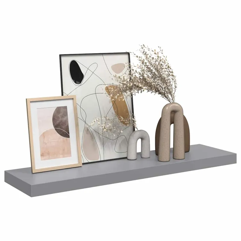 Pakabinama sieninė lentyna, pilkos spalvos, 90x23,5x3,8cm, MDF