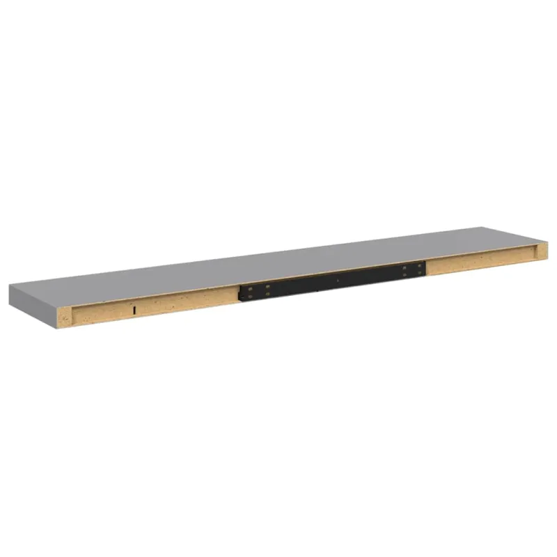 Pakabinamos lentynos, 2vnt., pilkos, 120x23,5x3,8cm, MDF