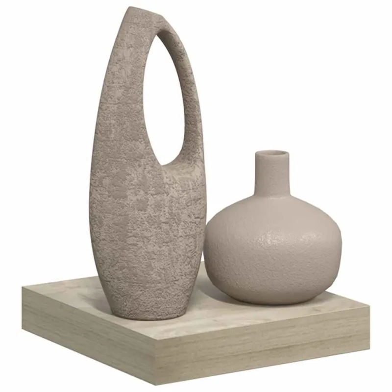 Pakabinama sieninė lentyna, ąžuolo spalvos, 23x23,5x3,8cm, MDF