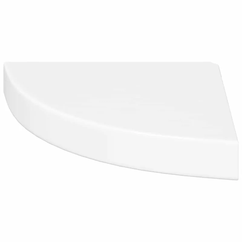 Kampinės lentynos, 4 vnt., blizgios baltos, 25x25x3,8 cm, MDF