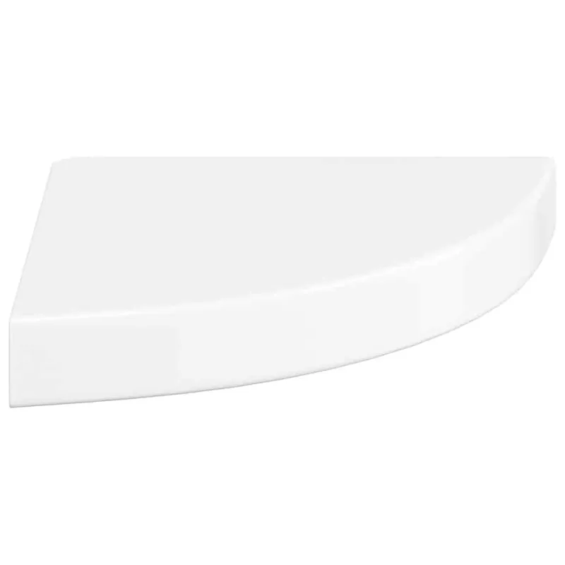 Kampinės lentynos, 4 vnt., blizgios baltos, 25x25x3,8 cm, MDF