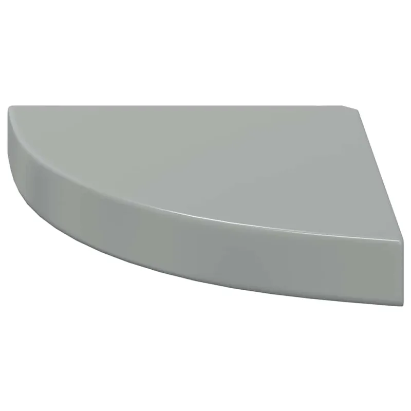 Pakabinamos kampinės lentynos, 2vnt., pilkos, 25x25x3,8cm, MDF