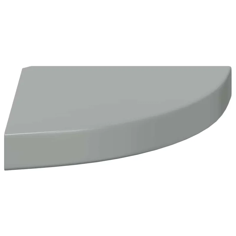 Pakabinamos kampinės lentynos, 2vnt., pilkos, 25x25x3,8cm, MDF