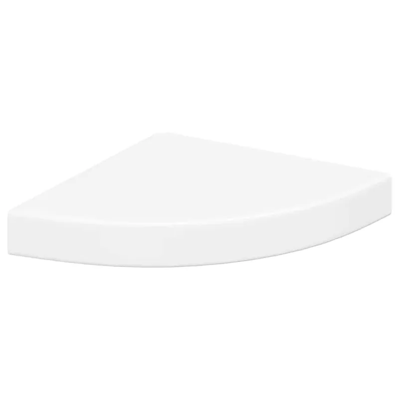Pakabinamos kampinės lentynos, 2vnt., baltos, 25x25x3,8cm, MDF