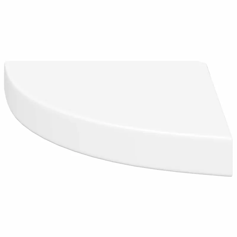 Pakabinamos kampinės lentynos, 2vnt., baltos, 25x25x3,8cm, MDF