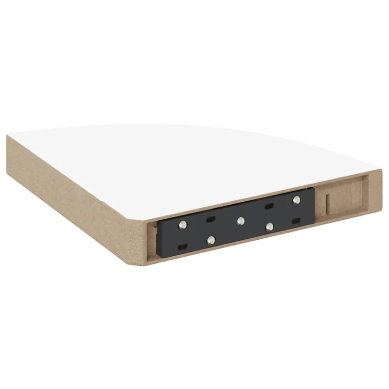 Pakabinamos kampinės lentynos, 2vnt., baltos, 25x25x3,8cm, MDF