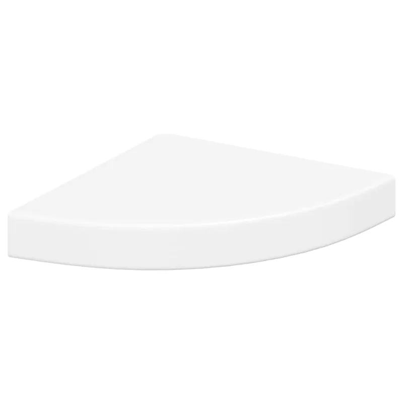 Pakabinamos kampinės lentynos, 4vnt., baltos, 25x25x3,8cm, MDF