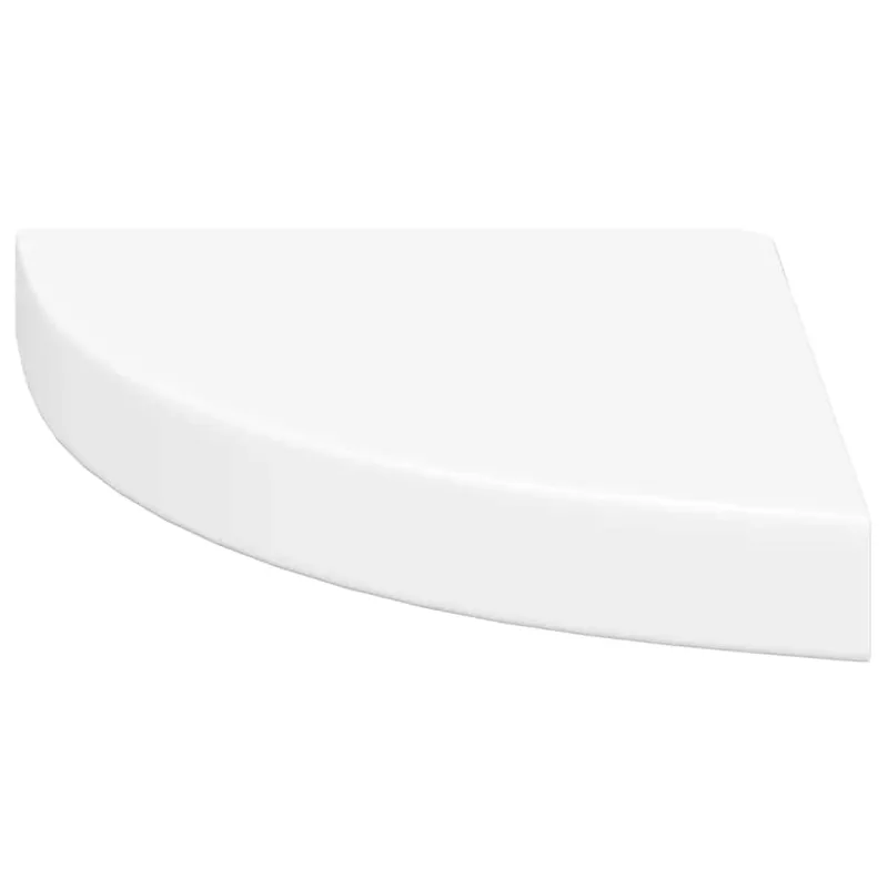 Pakabinamos kampinės lentynos, 4vnt., baltos, 25x25x3,8cm, MDF