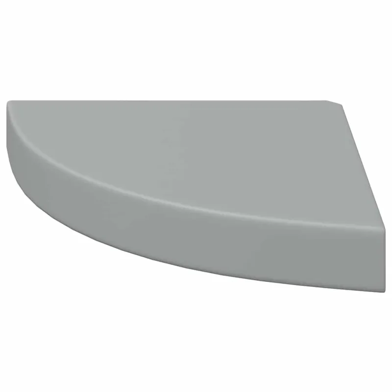 Pakabinamos kampinės lentynos, 4vnt., pilkos, 25x25x3,8cm, MDF