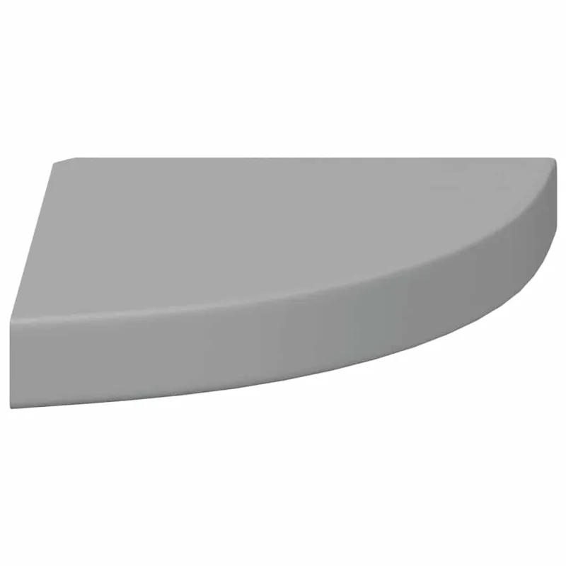 Pakabinamos kampinės lentynos, 4vnt., pilkos, 25x25x3,8cm, MDF