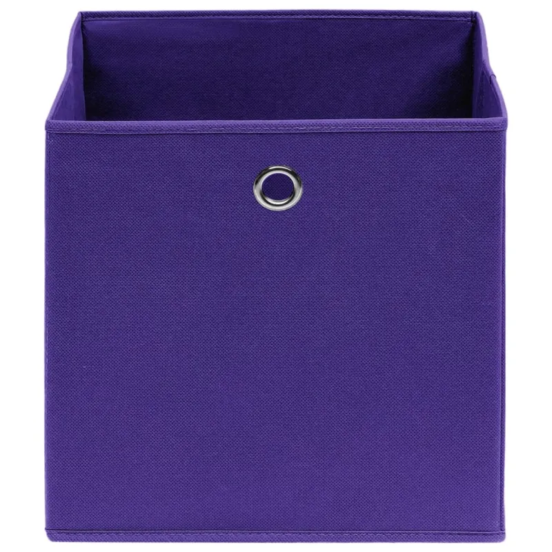 Daiktadėžės, 10vnt., violetinės, 28x28x28cm, neaustinis audinys