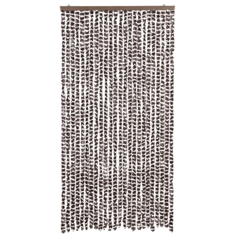 Užuolaida nuo vabzdžių, ruda ir balta, 100x220cm, šenilis