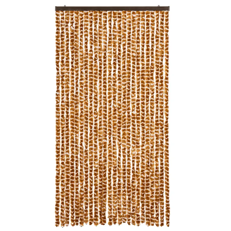 Užuolaida nuo vabzdžių, rusva ir balta, 100x220 cm, šenilis