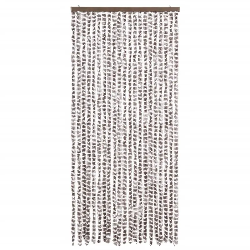 Užuolaida nuo vabzdžių, taupe ir balta, 90x220cm, šenilis