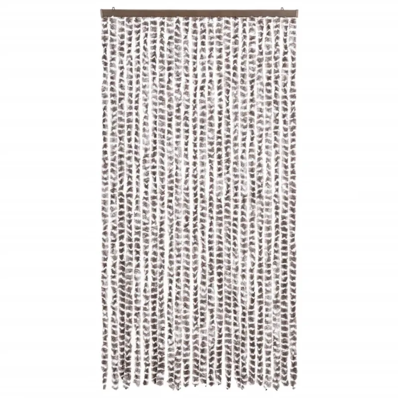 Užuolaida nuo vabzdžių, taupe ir balta, 100x220cm, šenilis