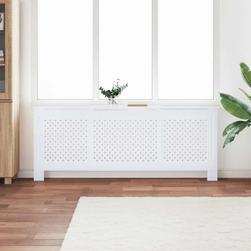 Radiatoriaus uždangalas, baltos spalvos, 205cm, MDF