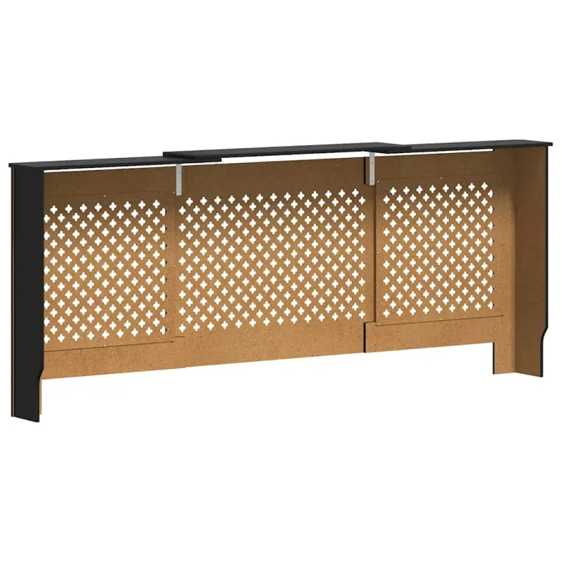 Radiatoriaus uždangalas, juodos spalvos, 205cm, MDF
