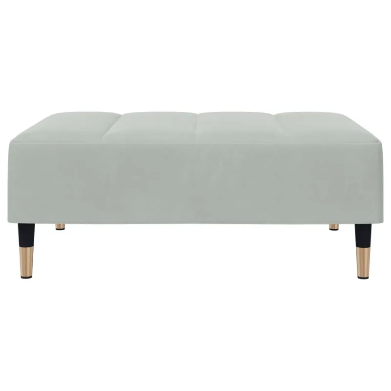 Dvivietė sofa-lova su pakoja, šviesiai pilkos spalvos, aksomas