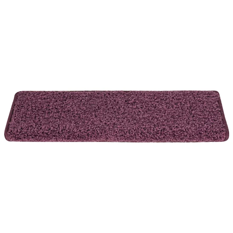 Laiptų kilimėliai, 15 vnt., 65x21x4 cm, tamsiai violetiniai, stačiakampiai kraštai
