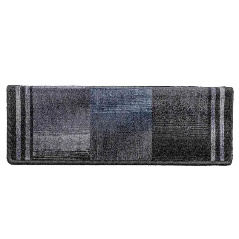 Lipnūs laiptų kilimėliai, 15vnt., juodas ir pilkas, 65x21x4cm