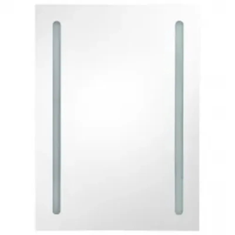 Veidrodinė vonios spintelė su LED apšvietimu, pilka, 50x13x70cm