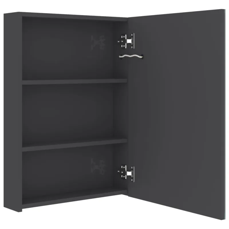Veidrodinė vonios spintelė su LED apšvietimu, pilka, 50x13x70cm