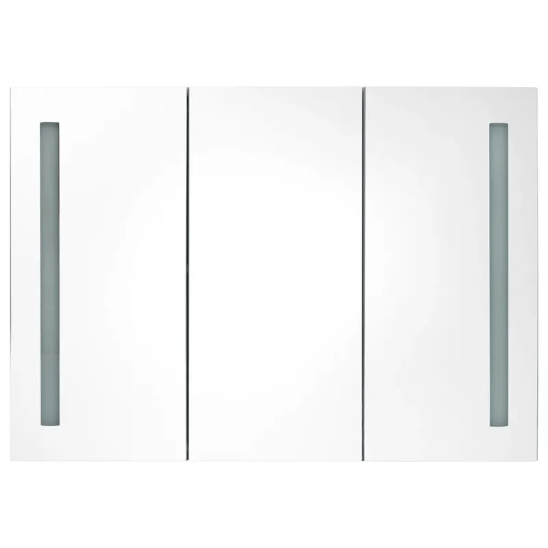 Veidrodinė vonios spintelė su LED apšvietimu, pilka, 89x14x62cm