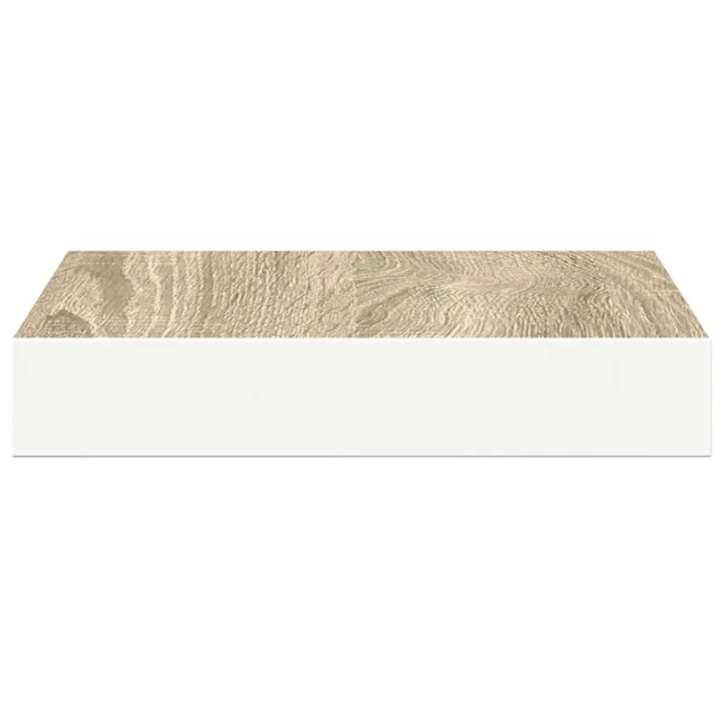 Pakabinamos lentynos, 2vnt., ąžuolo/baltos, 23x23,5x3,8cm, MDF