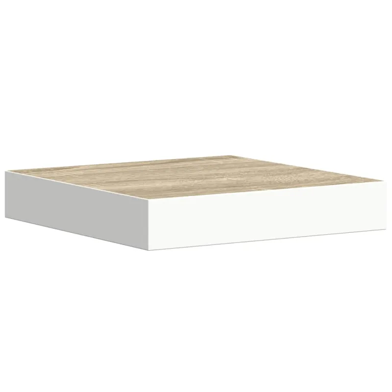 Pakabinamos lentynos, 4vnt., ąžuolo/baltos, 23x23,5x3,8cm, MDF