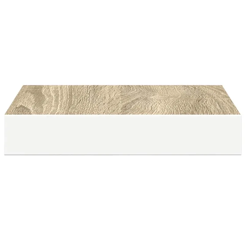 Pakabinamos lentynos, 4vnt., ąžuolo/baltos, 23x23,5x3,8cm, MDF