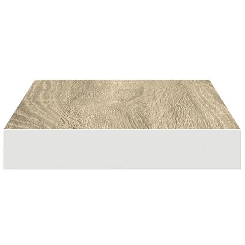 Pakabinamos lentynos, 4vnt., ąžuolo/baltos, 40x23x3,8cm, MDF