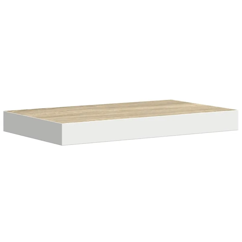 Pakabinamos lentynos, 4vnt., ąžuolo/baltos, 50x23x3,8cm, MDF