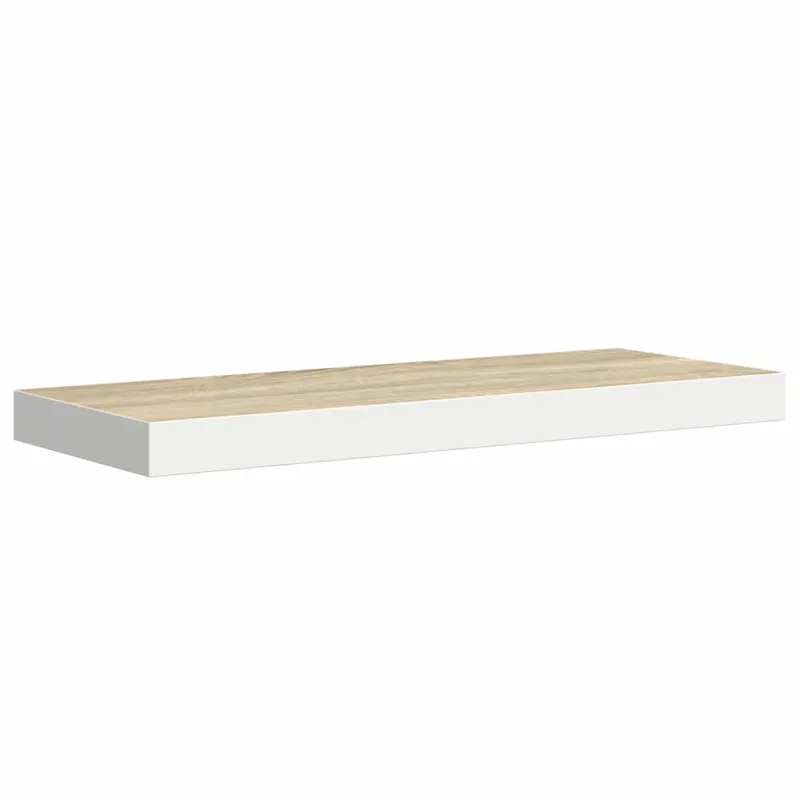 Pakabinamos lentynos, 2vnt., ąžuolo/baltos, 60x23,5x3,8cm, MDF